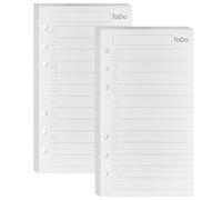 DY.2ten Feuilles de recharge Liste de tâches A6 pour classeur 6 anneaux, To do list planner，90 feuilles/180 pages, Insert agenda check-list quotidien, papier 100g/m²