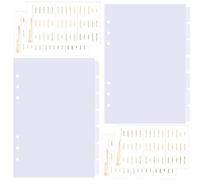 DY.2ten Intercalaires transparents pour classeur à 6 trous, onglets de coupe 1/7, format A5, plastique robuste avec 7 onglets pour école, bureau, maison, 2 ensembles, 14 intercalaires, 2 autocollants