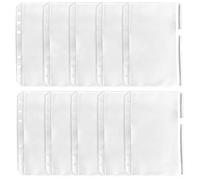 DY.2ten Lot de 10 pochettes de classeur A5 zippées transparentes à 6 trous en PVC imperméable pour la maison, le bureau et les fournitures scolaires