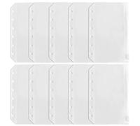 DY.2ten Lot de 10 pochettes transparentes à fermeture éclair à 6 trous pour cahiers A7, sacs étanches pour feuilles volantes