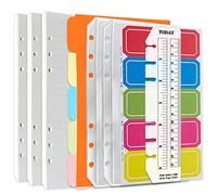 DY.2ten Lot de Recharges A6-135 Feuilles (270 Pages) de Papier Graphique + 2 Pochettes à Fermeture Éclair + 5 Intercalaires + Onglets de Notes + Règle