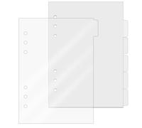 DY.2ten Séparateurs classeur A5 Inserts agenda, 6 onglets séparateur index acrylique transparent pour classeur 6 anneaux carnet