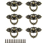 Dyaln-EU 6 pcs Poignée de Tiroir Vintage Poignée D'armoire Classique 65 x 25 mm Boutons de Porte Pour Cuisine Salon Chambre Placard Armoire Dressing - Antique bronze