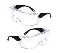 Dyaucwpo 2 Pièces Lunettes de Protection Travail, Lunettes de Sécurité avec Anti-Buée, Protection Latérale Intégrée, Verres Transparents Surlunettes de Protection pour Bricolage Laboratoire