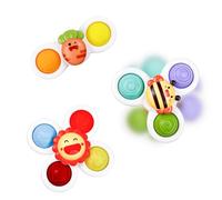 Dyaucwpo 3 Pièces Spinner Bébé Ventouse, Jouet de Bain pour Bébé, Jouet Tournants À Ventouses Silicone