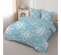 dyausi Couette 260x240 Imprimée Floral Bohème - Couette 2 Personnes avec Motif Géométrie Patchwork - Réversible Édredon Lavable et Taies d'oreiller 65x65 - H-659