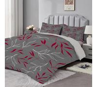 dyausi Feuilles Couette 180x220 Imprimée Ligne Botanique Abstraite - Couette 4 Saisons Reversible avec Motif Feuillage - Édredon 2 Personnes Lavable en Machine et Taie d'oreiller - RY-836