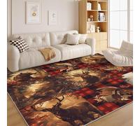 dyausi Forêt Naturelle Tapis - Sud-Ouest Tapis Salon 80x150 cm, Heulender Wolf Tapis de Porte Lavable Vintage Carpet pour Chambre, Moquette Antidérapant à Poils Ras, Paillasson Décor à La Maison A15