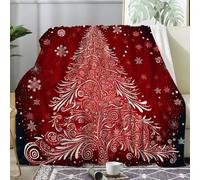 dyausi Noël Sapin de Noël Plaid Polaire Couverture Canapé 180x220 cm | Noël Arabesque Flocon de Neige Couverture en Flanelle épaisse Douce, Déco Maison Cadeau, pour Jeté de Canapé, Couvre Lit