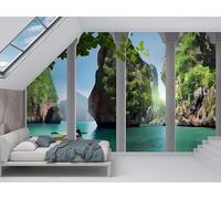 dyausi Papier Peint Architecture, Papier Peint Panoramique Paysage Autocollant, Grand Poster Mural Décoration pour Salon, Chambre, 390x260cm - Paysage V14