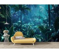 dyausi Papier Peint Forêt Tropicale, Papier Peint Panoramique Jungle Forêt Autocollant, Grand Poster Mural Décoration pour Salon, Chambre, 300x210cm - B120