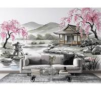 dyausi Papier Peint Panoramique Motif coucher de soleil Papier Peint Intissé Autocollant, Grand Poster Mural Décoration pour Salon, Chambre Adhésif Mural, 300x210cm - Ciel Gris/Orange L3