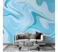 dyausi Papier Peint Panoramique Motif marbré moderne Papier Peint Intissé Autocollant, Grand Poster Mural Décoration pour Salon, Chambre Adhésif Mural, 390x260cm - Abstrait Bleu L28