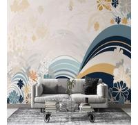 dyausi Papier Peint Panoramique Style japonais Papier Peint Intissé Autocollant, Grand Poster Mural Décoration pour Salon, Chambre Adhésif Mural, 390x260cm - Rétro abstrait Marron L43