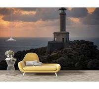 dyausi Papier Peint Paysage De Phare, Papier Peint Panoramique CôTe Autocollant, Grand Poster Mural Décoration pour Salon, Chambre, 200x140cm - Nuit N6