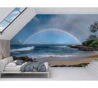 dyausi Papier Peint Paysage, Papier Peint Panoramique Arc-en-ciel océanique Autocollant, Photo Poster Mural Décoration pour Salon, Chambre, 150x105cm - Thème Bord de mer M31