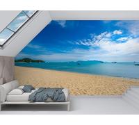 dyausi Papier Peint Rivage, Papier Peint Panoramique Océan désertique Autocollant, Grand Poster Mural Décoration pour Salon, Chambre, 250x175cm - Moderne M36