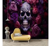 dyausi Papier Peint Tropical, Panoramique Gothique Papier Peint Intissé Autocollant, Grand Poster Mural Décoration pour Salon, Chambre Adhésif Mural, 400x280cm - Fleurs esthétiques O43