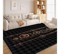 dyausi Pièces mécaniques Tapis - Vintage Tapis Salon 200x300 Grand, Roue dentée Tapis de Porte Lavable Marron Carpet pour Chambre, Moquette Antidérapant à Poils Ras, Paillasson Décor à La Maison G26