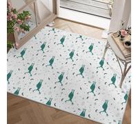 dyausi Tapis Flocons de Neige de Noël - Tapis Salon 80x150 cm Blanc Xmas, Tapis de Porte Lavable Cerf Carpet Chambre Enfant Poil Ras en Machine Antidérapant pour Salle à Manger, Bureau J184