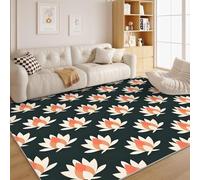 dyausi Tapis Salon 140x140 cm Nénuphar Ethnique Vintage - Tapis Lavable en Machine à Poils Courts, Idéal pour Descente de Lit - Moquette Méditation Tendance pour Adulte et Ado Campagne W9