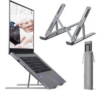 Dyazo Zigzag Support de table en aluminium ventilé réglable en hauteur pour ordinateur portable avec 6 angles multi-angles compatible avec MacBook Air Pro, HP, Lenovo, Dell et autres ordinateurs
