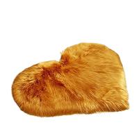 Dybag Lovable Tapis à poils longs en peluche douce en forme de cœur lavable en machine pour chambre à coucher, salon (plusieurs couleurs) - 60 x 60 cm - Jaune