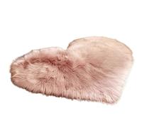 Dybag Lovable Tapis à poils longs en peluche douce en forme de cœur lavable en machine pour chambre à coucher, salon (plusieurs couleurs) - 60 x 60 cm - Rose