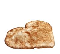 Dybag Lovable Tapis à poils longs en peluche douce en forme de cœur lavable en machine pour chambre à coucher, salon (plusieurs couleurs) (blanc jaune) 60 x 60 cm