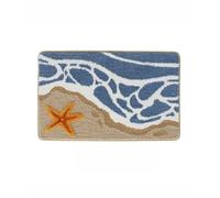 Dybag Tapis de bain style côtier antidérapant, super absorbant, séchage rapide, lavable en machine, motif étoile de mer et bord de mer, 40 x 60 cm, B