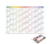 Dybnuhoc Calendrier 2026 - Année hebdomadaire en papier épais | Calendrier mural 2026 sur 12 mois, pour bureau, école, salle de nseignant, étudiant, famille, travail, étude, planification de