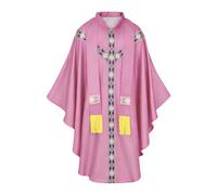 Dybnuhoc Costume de prêtre - avec ruban catholique Chasuble - Robe religieuse du clergé - pour homme prière, église, mariage, vacances, fête, bal masqué, scène, cosplay, séance photo