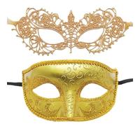 Dybnuhoc Couvre-visage pour couple | Ensemble de masques mystérieux en dentelle - Décorations de bal masqué, costumes de fête pour femmes et hommes