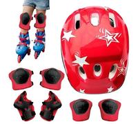 Dybnuhoc Ensemble chapeau et coussinets pour - Protège-poignets pour enfant, cyclisme, skateboard, genouillères, coudières, chapeau respirant et réglable, accessoires de patinage au genou pour