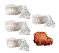 Dybnuhoc Filet à viande | 4 rouleaux de filet d'emballage de viande élastique de qualité alimentaire, 1 m et plus, filet pour viande fumée, volaille, jambon, filet de boucher pour la cuisine, la