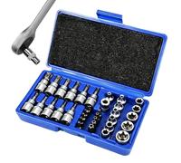 Dybnuhoc Jeu De Douilles Et Clés,Kit De Clés Maintenance Type E,Ensemble de douilles - Pour Motos, Camions, Véhicules Automobiles, Ateliers, Garages, Maison, Extérieur, Industrie et Mécaniciens