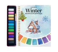Dybnuhoc Livres d'aquarelle - Kit de peinture florale 12 couleurs | Ensemble de peinture aquarelle avec pinceau, pour , débutants, garçons, filles, maison, salle de classe, journaux, exercices