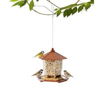 Dybnuhoc Mangeoires à oiseaux pour l'extérieur | Distributeur de nourriture rechargeable à suspendre | Mangeoire à oiseaux anti-écureuils avec plateau de perchoir | Pour nourrir à l'extérieur l'eau