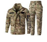 DYCZMALQ Ensemble chemise et pantalon tactique pour homme, résistant à l'usure, camouflage d'extérieur, uniforme de combat pour la chasse, le tir (CP, taille 2XL)