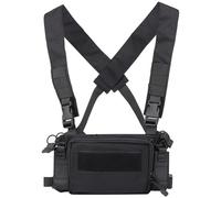 DYCZMALQ Gilet tactique Molle multifonction avec pochette magnétique 9 mm pour chasse CS jeu (BK)