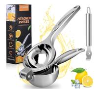 DYDHRER Presse Citron,Presse Agrumes Manuel mit Coupe-Zeste, Presse Agrumes Levier, 7cm Lemon Squeezer, Anti-Caustique, Presse Citron Manuel Aluminium, Presse Orange Manuel pour Cuisine,Bar
