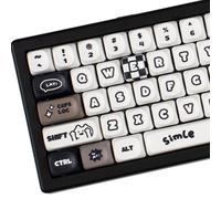 DYE-SYB Lot de 131 touches en PBT marron, profil MOA, touches minimalistes mignonnes noires et blanches, 131 touches pour clavier mécanique Mx Cherry 60, 75, 84 (marron)