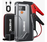 DYEETIC Booster Batterie Voiture 5000A, 12V Démarreur de Voiture pour Moteurs (10L Gaz ou Jusqu'à 8L Diesel) avec Lampe de Poche à LED, Rapide Charge USB