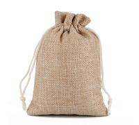 DYETEE 50 Pcs/Lot 7x9 10x14 13x18 17x23cm Sac de Toile de Jute Naturelle Emballage de Bijoux Sacs à Cordon Sacs de Bonbons de Mariage Sacs-Cadeaux de noël