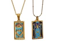 DYFUHO Lot de 2 colliers double amulette en émail pour l'impératrice et la haute prêtresse