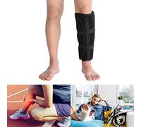 DYHQQ Attelle de Nuit pour Support de Mollet, orthèse de Fracture du Tibia et de la Fibula, Sangle de Fixation réglable Externe, protège-Ceinture,L