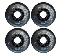 DYHQQ Paquet de 4 Roues de Patins à Roues alignées 72mm/76mm/80mm 90A, destinées au Remplacement des Roues à roulettes, Roues de Patins à roulettes intérieures/extérieures,Noir,80mm