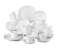 DYHWAC 60 pièces Dîner de verre opale incassable avec 12 * Plaque de dîner, assiette de soupe, assiette de dessert, tasse et saucerset
