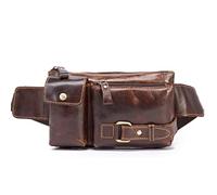 DYHWAC Cuir Hanche Bum Ceinture Sac Croix Corps Poitrine Sacs de Messager Huile Cire téléphone Portable Sac à Main Pochette mâle Taille Pack