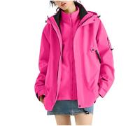 Dyhxuan Veste 3 en 1 pour femme avec veste polaire - Veste de pluie imperméable - Coupe-vent - Chaude - Veste d'hiver double - Veste fonctionnelle avec capuche - Automne - Hiver - Veste softshell
